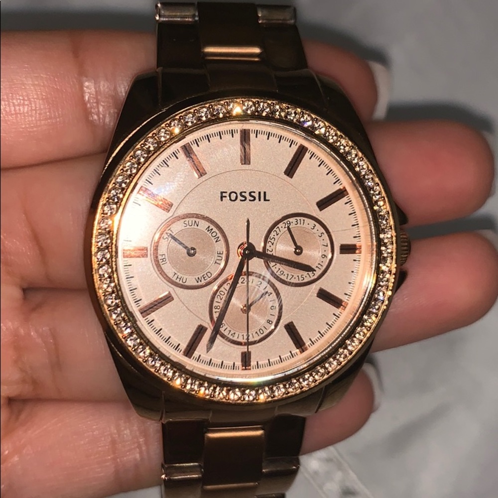 Fossil women watch rose gold